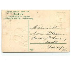 n°11086 - Carte Fantaisie Gaufrée - Bonne  Année - Angelots sur un Champignon - Cochon