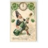 n°11088 - Carte Fantaisie Gaufrée - Bonne Santé - Nain, Lutin débouchant une Bouteille de Champagne