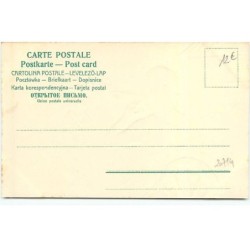n°20714 - Carte Gaufrée - Jeune homme sortant d'une cabine de bain regardant des jeunes baigneuses