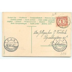 n°20738 - Hartelijke Gelukwensch - Ange règlant une montre entourée de roses - Pièces d'Or