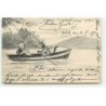 n°20741 - Couple de chats Habillés dans une barque