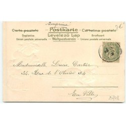 n°20748 - Carte Gaufrée - Clapsaddle - Fillette tenant en laisse un chat