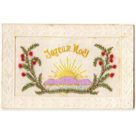 n°20751 - Carte Brodée - Joyeux Noel - Soleil