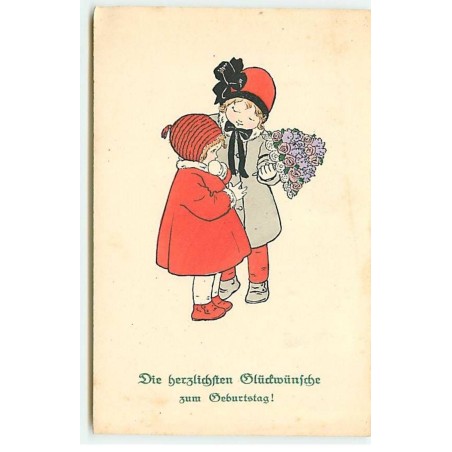 n°20759 - Ebner - MM Vienne n°1078 - Deux jeunes Filles dont une avec un Bouquet de Fleurs