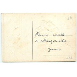 n°20782 - Carte Gaufrée - Bonne et heureuse Année - Enfants jouant avec une souris et un chien