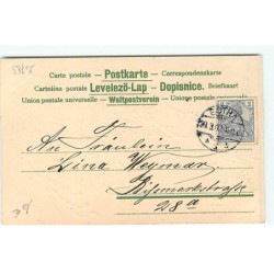 n°20783 - Carte Gaufrée - Ein Frohes Osterfest - Angelots avec une Corbeille d'oeufs