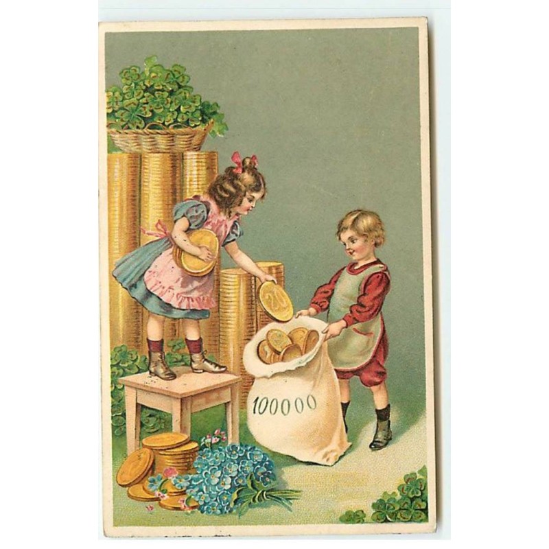 n°20792 - Enfants mettant en sac des pièces d'Or
