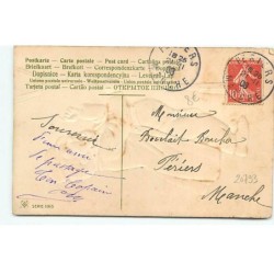 n°20793 - Carte Gaufrée - Homme parlant à un Lampadaire