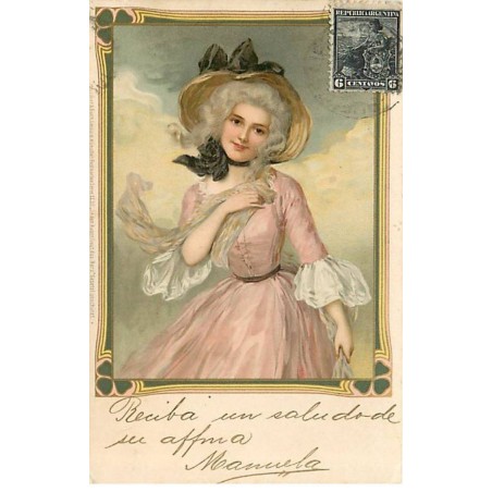 n°20807 - MSM - Jeune femme avec une robe rose