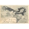 n°20813 - Theo Stroefer Serie 227 n°2 - Die Winds Braut - Jeune femme les cheveux dans le vent