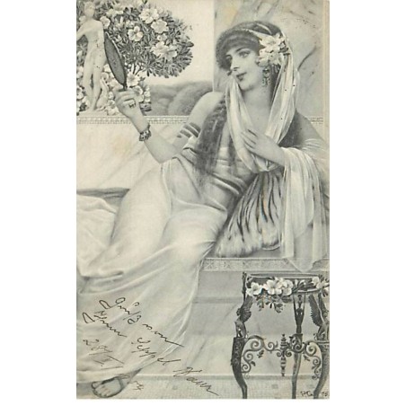 n°20816 - Theo Stroefer Serie 346 - Jeune femme s'admirant dans un miroir