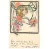 n°20818 - Col. J. Neumann - Art Nouveau - Portrait d'une jeune fille entouré de roses
