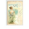 n°2083 - Femme dans un décor Art Nouveau - Iris et muguet
