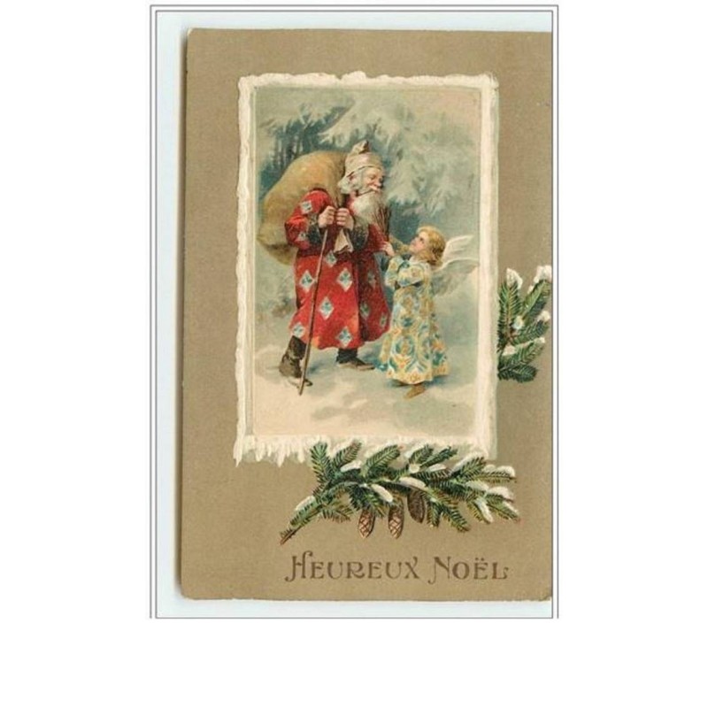 n°2086 - Heureux Noël - Angelot et Père Noël