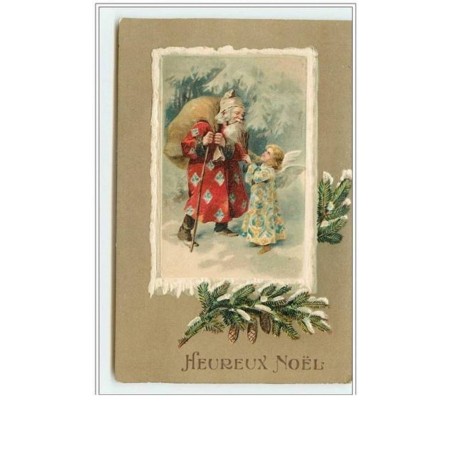 n°2086 - Heureux Noël - Angelot et Père Noël