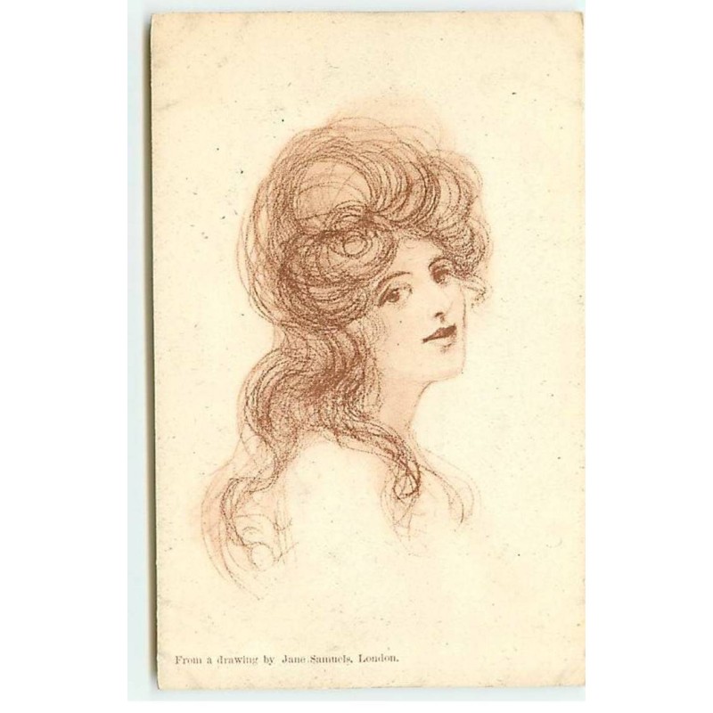 n°20862 - Portrait d'une jeune femme - From a drawing by Jane Samuels