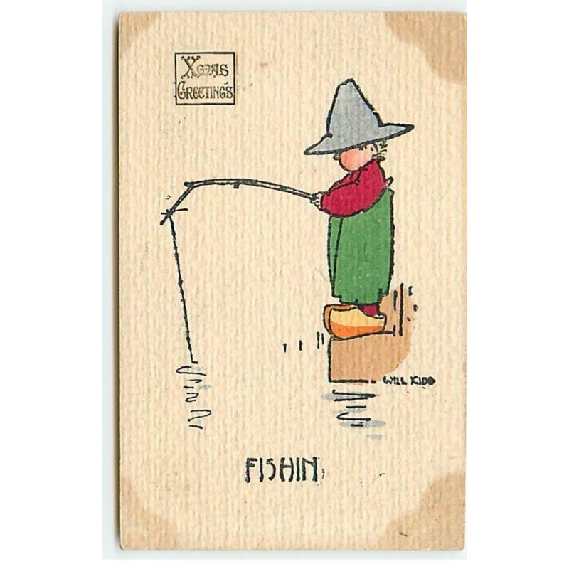 n°20867 - Xmas Greetings - Will Kids - Fishin - Garçon pêchant