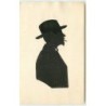 n°11220 - Carte Fantaisie - Silhouette - Homme avec un Chapeau Fumant