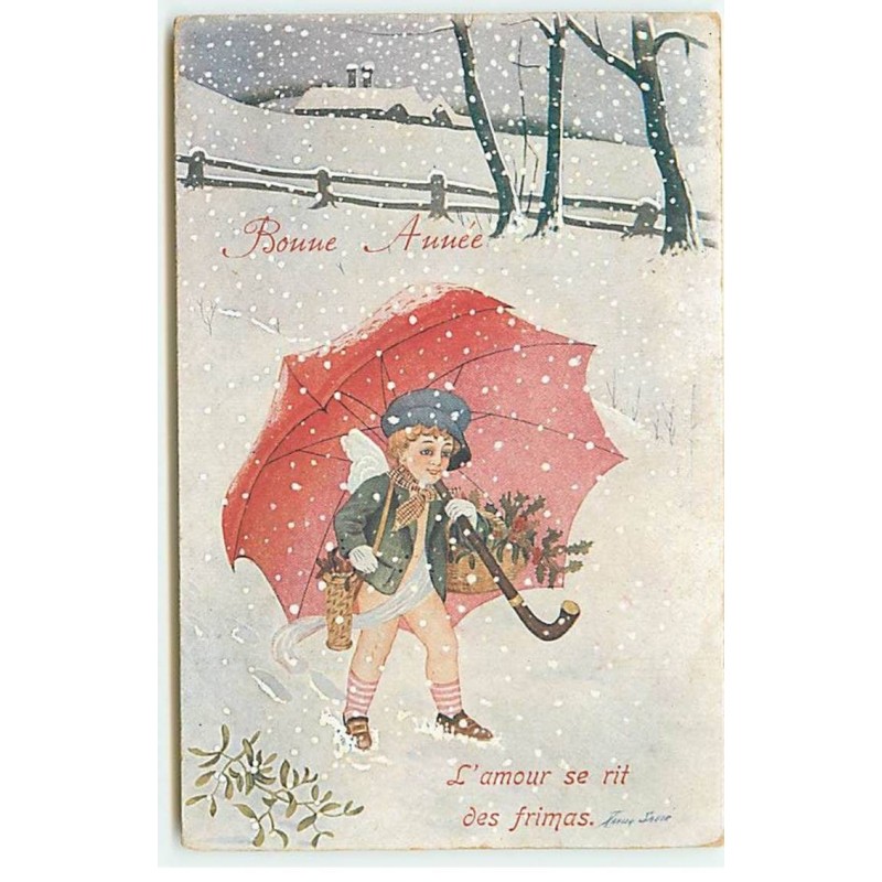 n°20881 - Xavier Sager - L'Amour facteur - Bonne Année - L'Amour se rit des frimas