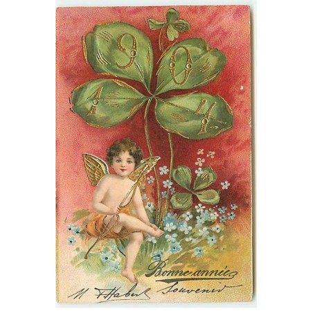 n°20882 - Carte Gaufrée - Clapsaddle - Bonne Année 1904 - Cupidon