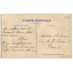 n°20901 - Carte Brodée - Bon Souvenir - Oiseau sur une branche fleurie d'une rose
