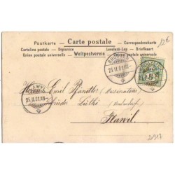 n°20917 - Jeune Femme coiffée d'un chignon - Carte avec des paillettes