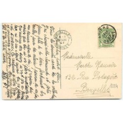 n°11224 - Carte Fantaisie - Femme avec Chapeau Bleu Foncé - n°15611