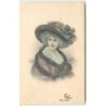 n°11225 - Carte Fantaisie - Femme avec Chapeau Violet - n°15611