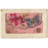 n°20951 - Carte Brodée - Un Papillon et une Fleur