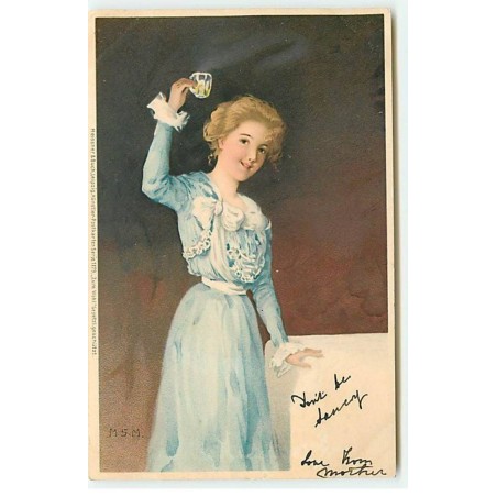 n°20955 - MSM - Meissner - Jeune femme levant un verre