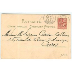 n°20956 - Meissner - Jeune femme au milieu un champ de fleurs