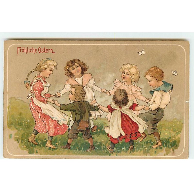 n°20980 - Fröhliche Ostern - Enfants faisant une ronde
