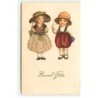 n°20996 - Clapsaddle - Bonne Fête - Couple d'enfant