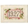 n°21004 - Carte Brodée - 1927 - Feuilles de houx