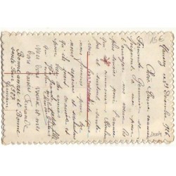 n°21004 - Carte Brodée - 1927 - Feuilles de houx