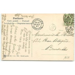 n°11228 - Carte Fantaisie - Femme avec Chapeau Rose et Vert - Série 803
