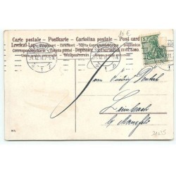 n°21035 - Glückliches Neujahr - Vieil homme accrochant un éphéméride près de deux fillettes