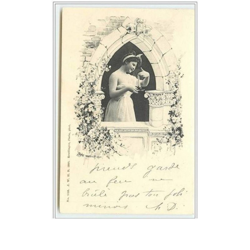 n°2106 - Jack Abeillé - Femme et bougie