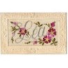 n°21153 - Carte Brodée - Prénom - Léa - Fleurs