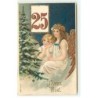 n°21186 - Carte Gaufrée - MSIB 13542 - Joyeux Noël - Deux anges regardant un sapin