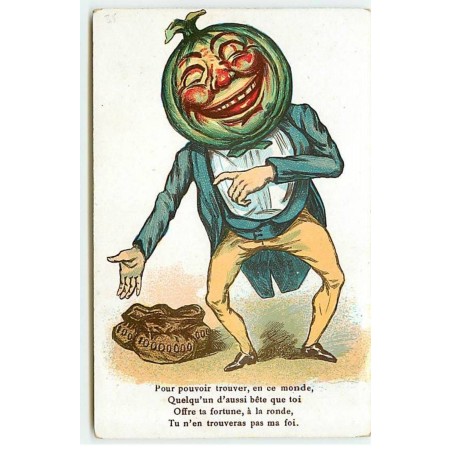 n°21215 - Homme avec une tête de pastèque - Pour pouvoir trouver, en ce monde ... pas ma foi - surréalisme