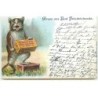 n°21219 - Gruss aus Bad Friedrichroda - Chat chantant avec un orgue de barbarie