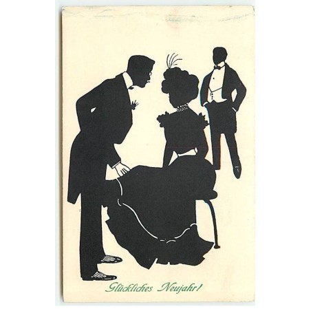 n°21223 - MM Vienne n°372 - Glückliches Neujahr ! - Couple lors d'un bal - Silhouette