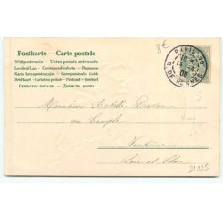 n°21225 - Carte Gaufrée - n°439 - Joyeuses Pâques - Fillette câlinant un mouton