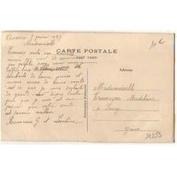 n°21253 - Carte Brodée avec Pochette - Hirondelle et une pensée