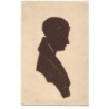 n°21259 - Silhouette - Profil d'une femme portant un manteau avec un grand col