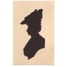 n°21261 - Silhouette - Profil d'une jeune femme portant une coiffure relevée