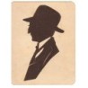 n°21263 - Silhouette - Profil d'un homme en costume et portant un chapeau