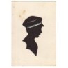 n°21264 - Silhouette - Profil d'une jeune femme portant une sorte de casquette