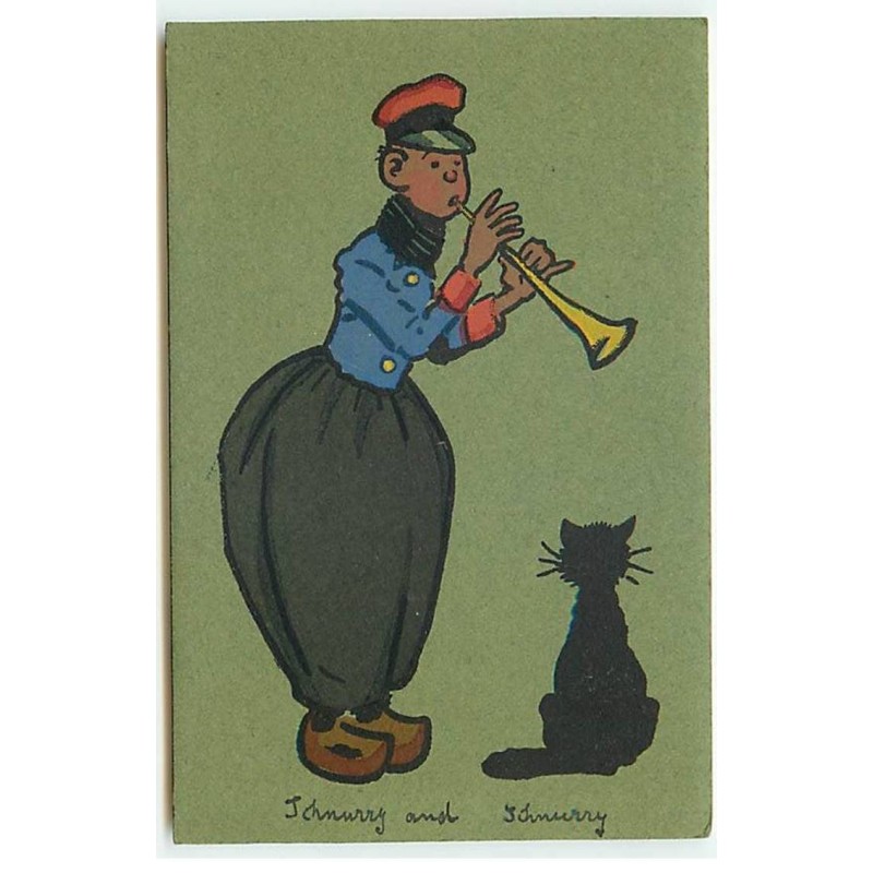 n°21266 - MM Vienne n°494 - Homme jouant de la flute à un chat noir